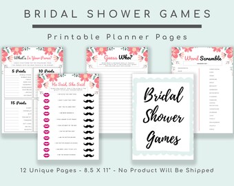 Bridal Shower Games: He Said She Said, Word Scramble (Printable)