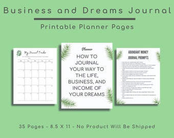 Planner Business Dreams Journal Printable (Digital Download)