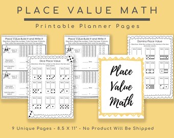 Place Value, Math Printable, Homeschool Maths, Counting Numbers, Learning Worksheets, Addition Subtraction, Educational