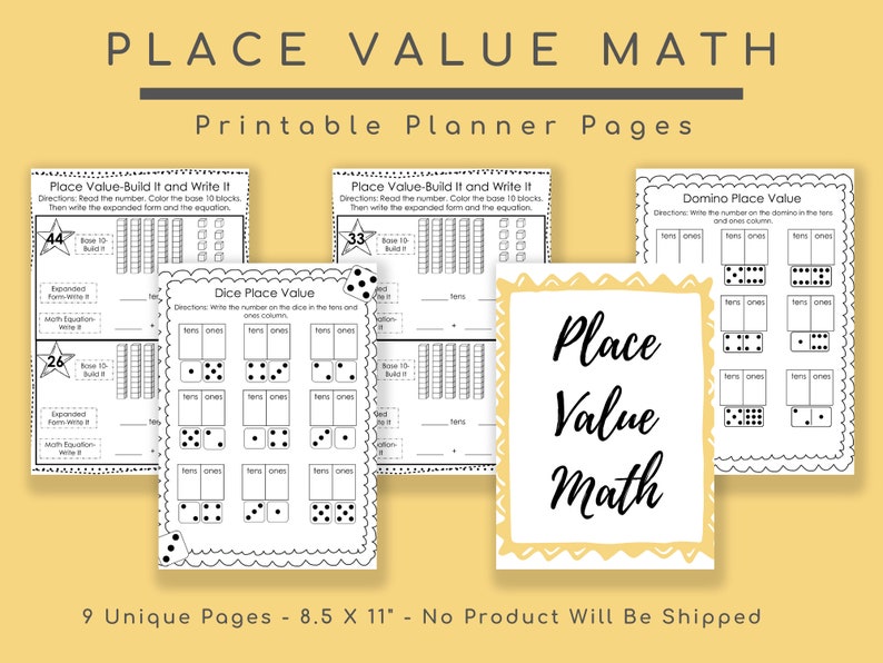 Place Value, Math Printable, Homeschool Maths, Counting Numbers ...