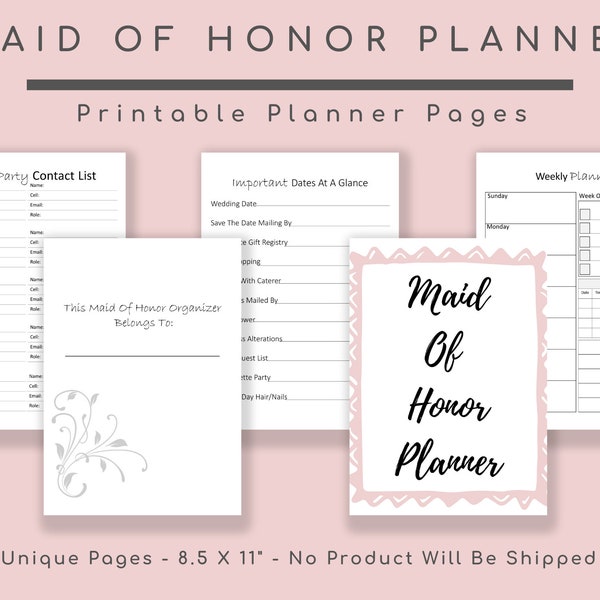 Maid Of Honor Planner, Wedding Planner, Bachelorette Party, Bridesmaid Gifts, Wedding Book, Bridesmaid Duties