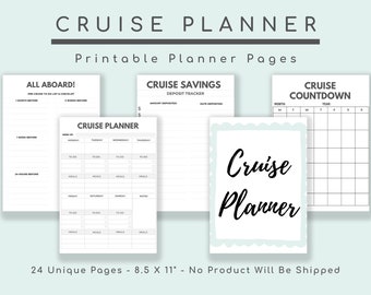 Cruise Planner Digital Toolkit: Vacation Organizer, Countdown & Packing List PDF + Shipboard Journal