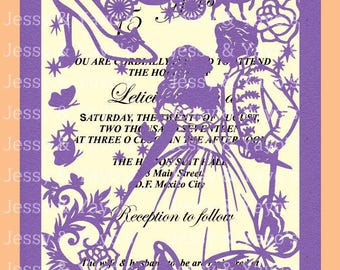 invitation template quinceañera 5 x 7 svg file etsy