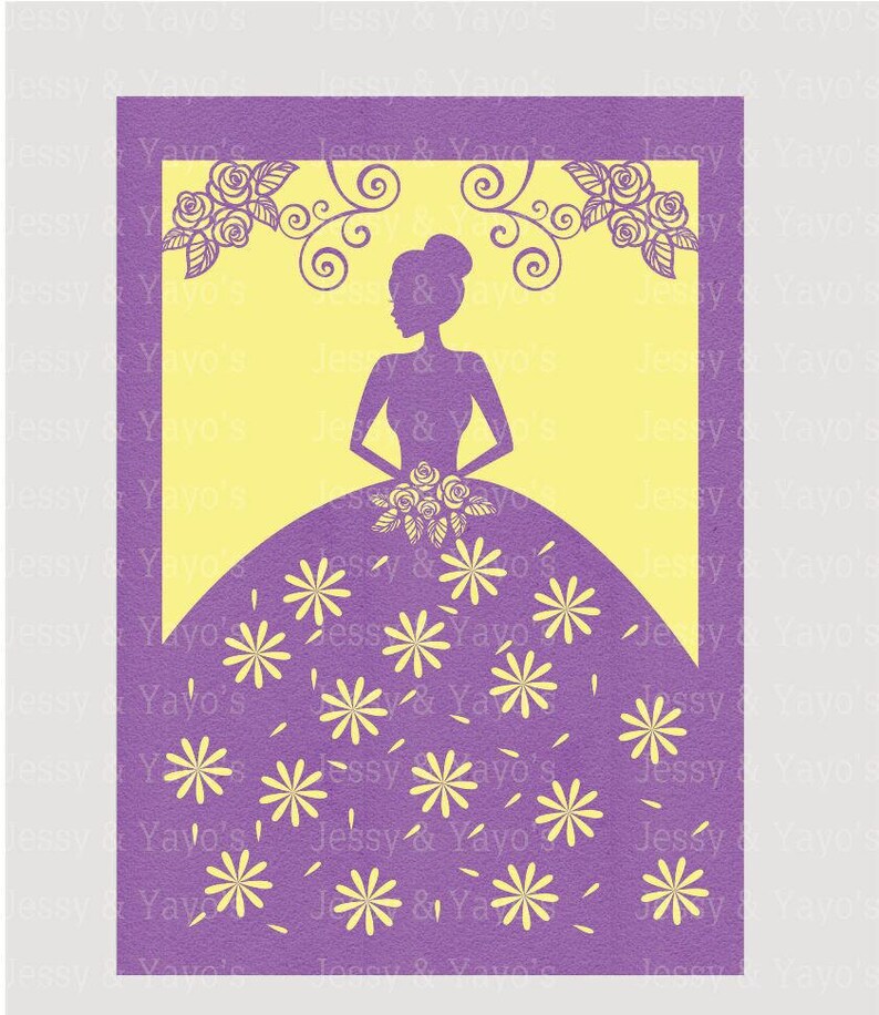 Download Invitation Template QuinceaƱera 5 x 7 SVG File | Etsy