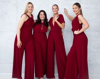 Burgundy Jumpsuit - Etsy