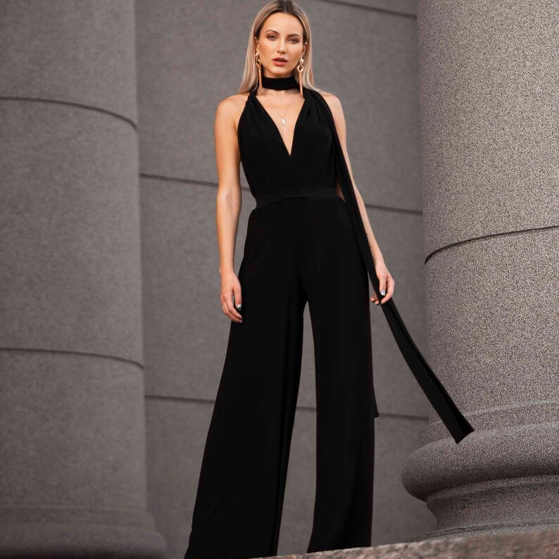 Black Multi Jumpsuit Infinity Women Jumpsuit Bridesmaid - Etsy