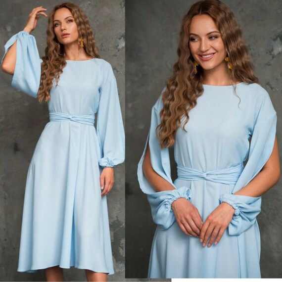 light blue elegant dress