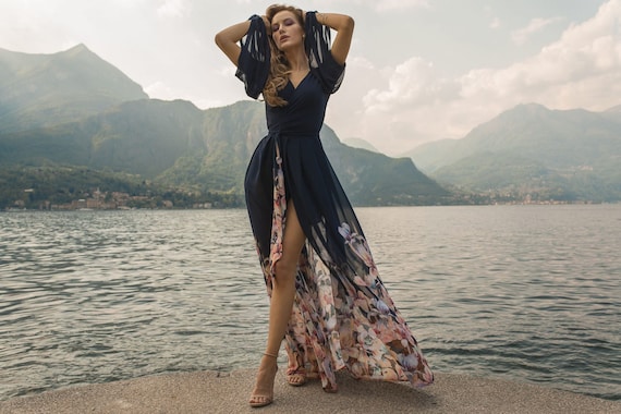wrap over dress wedding guest