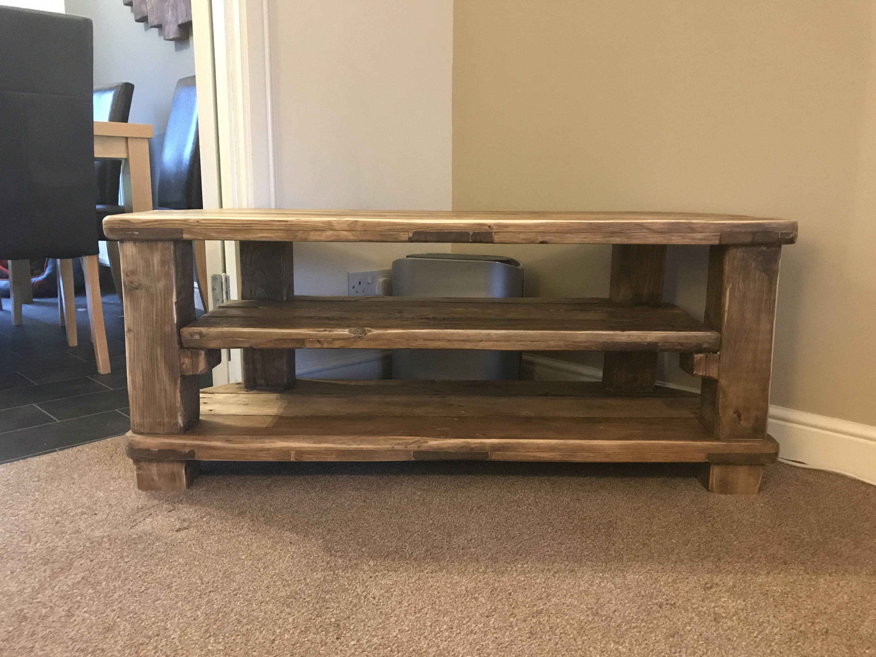 Hand Crafted Corner Tv Unit Etsy