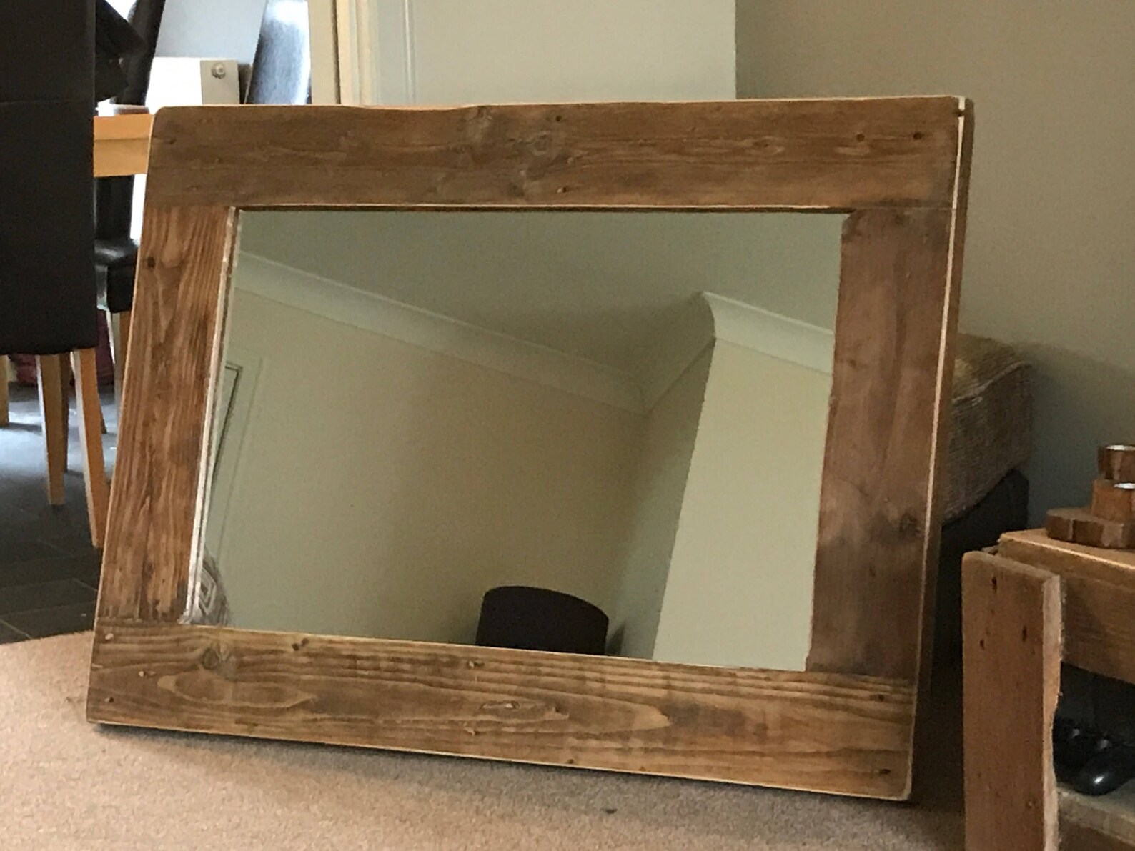 Handmade Rustic Wood Framed Mirror Etsy UK