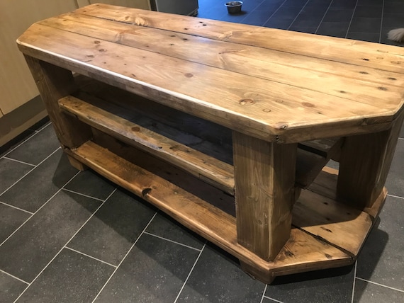Hand crafted corner Tv unit