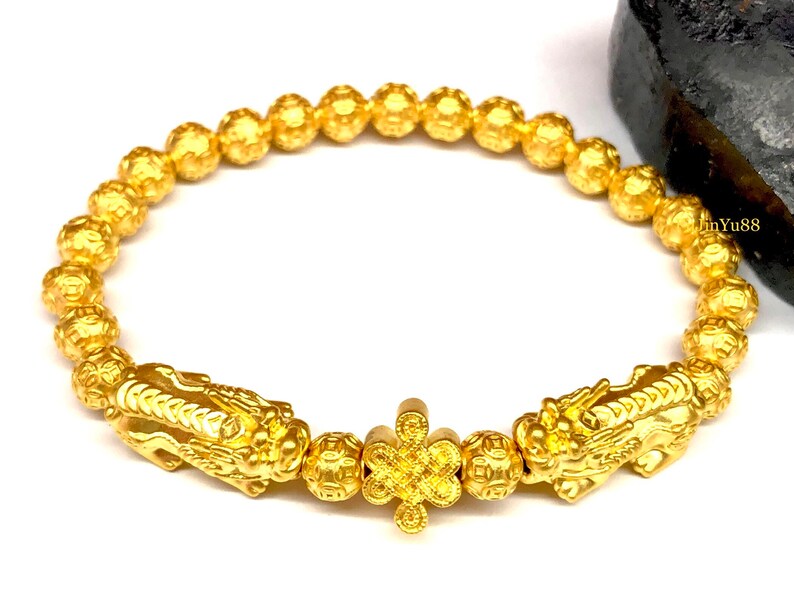 24K Real Gold Piyao Cloverleaf in 24K Iching Gold Balls Etsy Australia