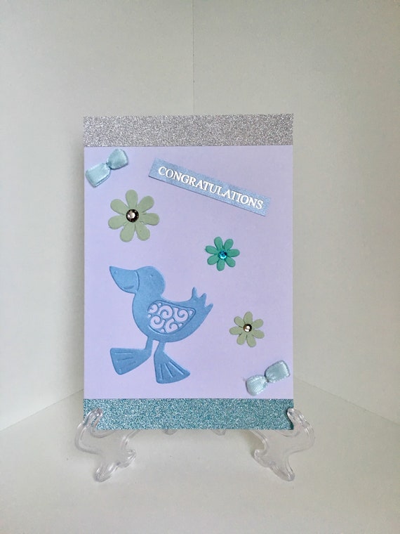 Expecting New Baby Boy Card Congratulations Stork Etsy