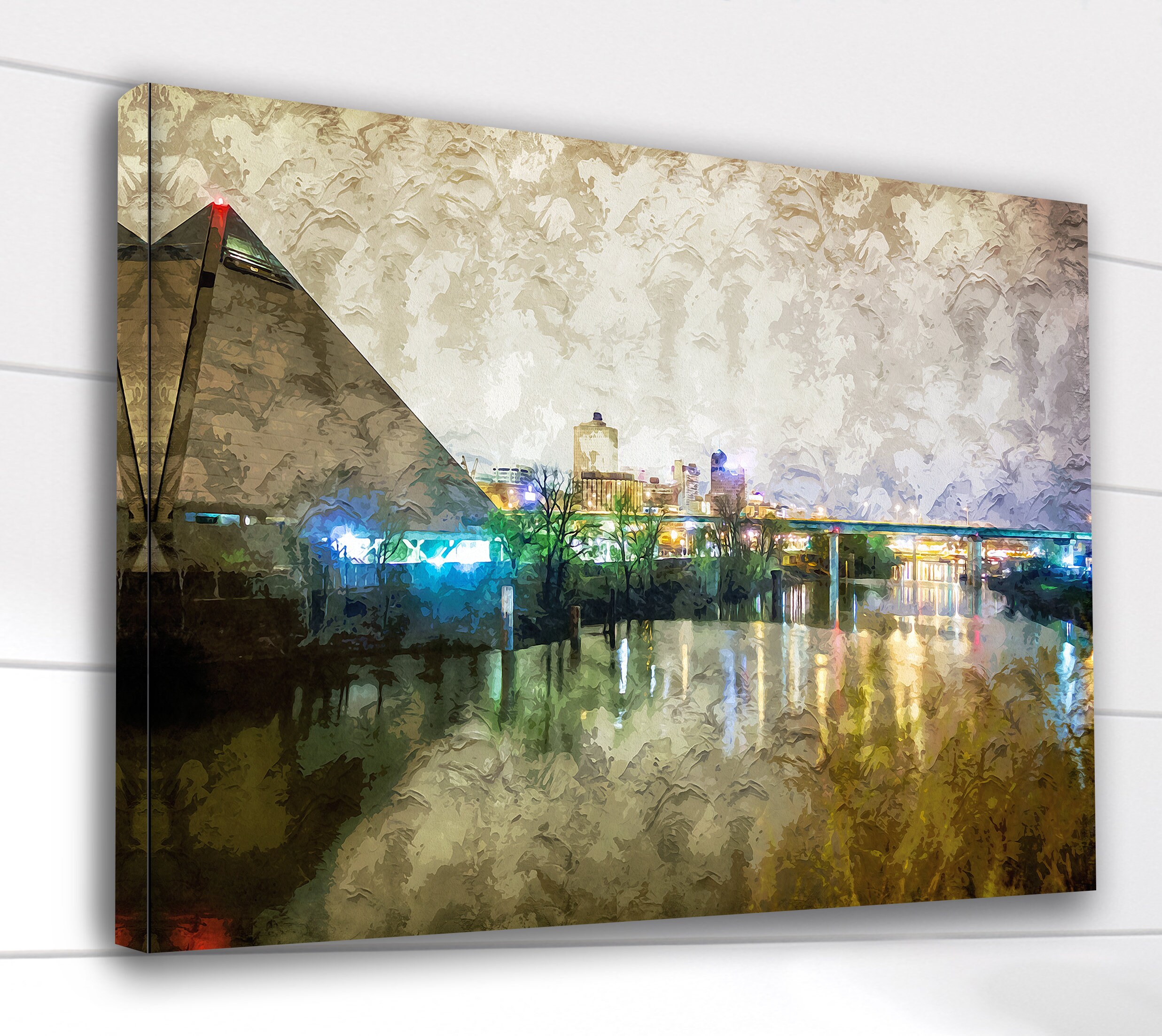 Memphis Tennessee watercolor, Memphis wall art, Memphis Canvas watercolor, Memp
