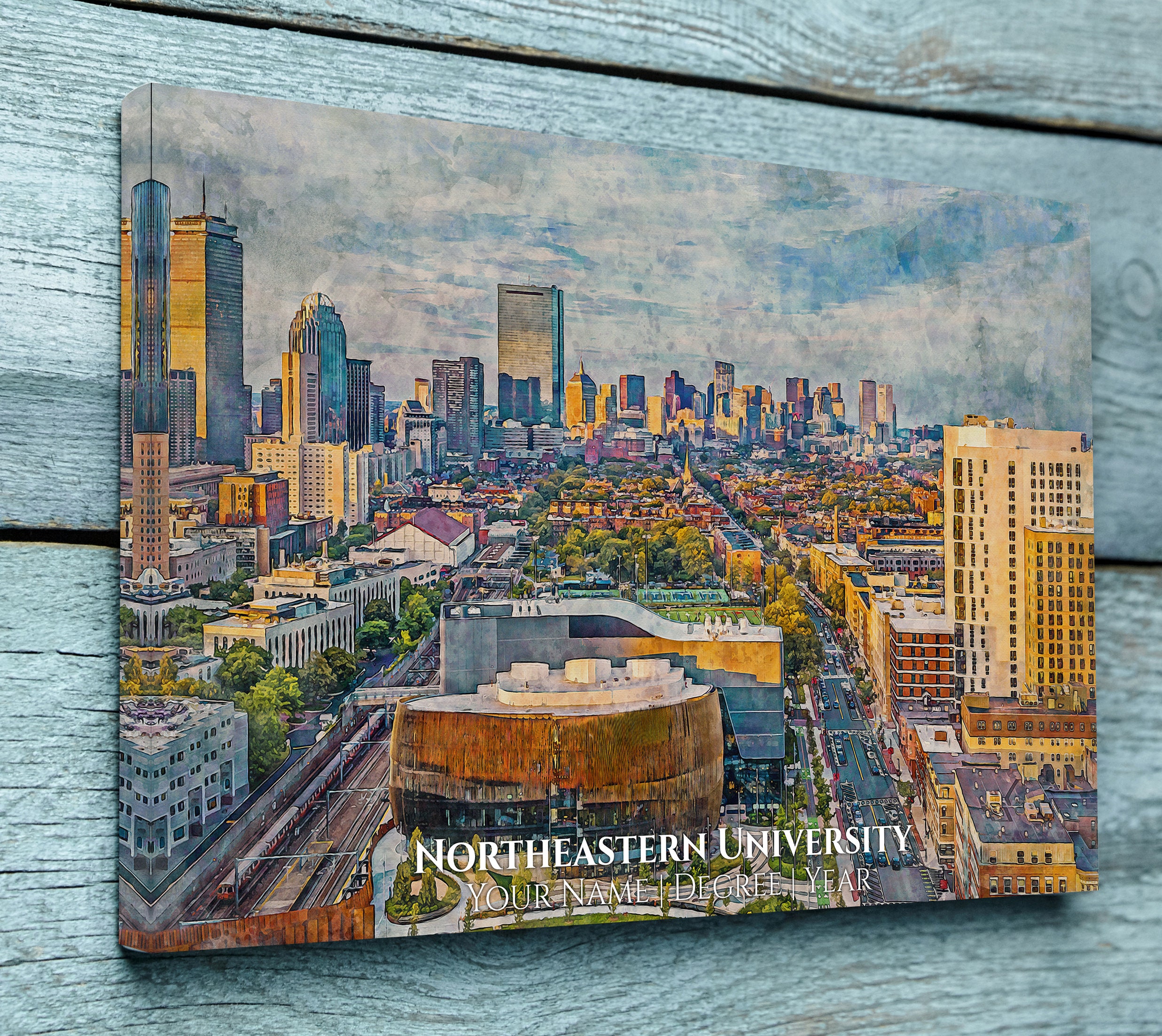 Northeastern University watercolor. Graduation gift, Northeastern University , - Picture 5 of 6