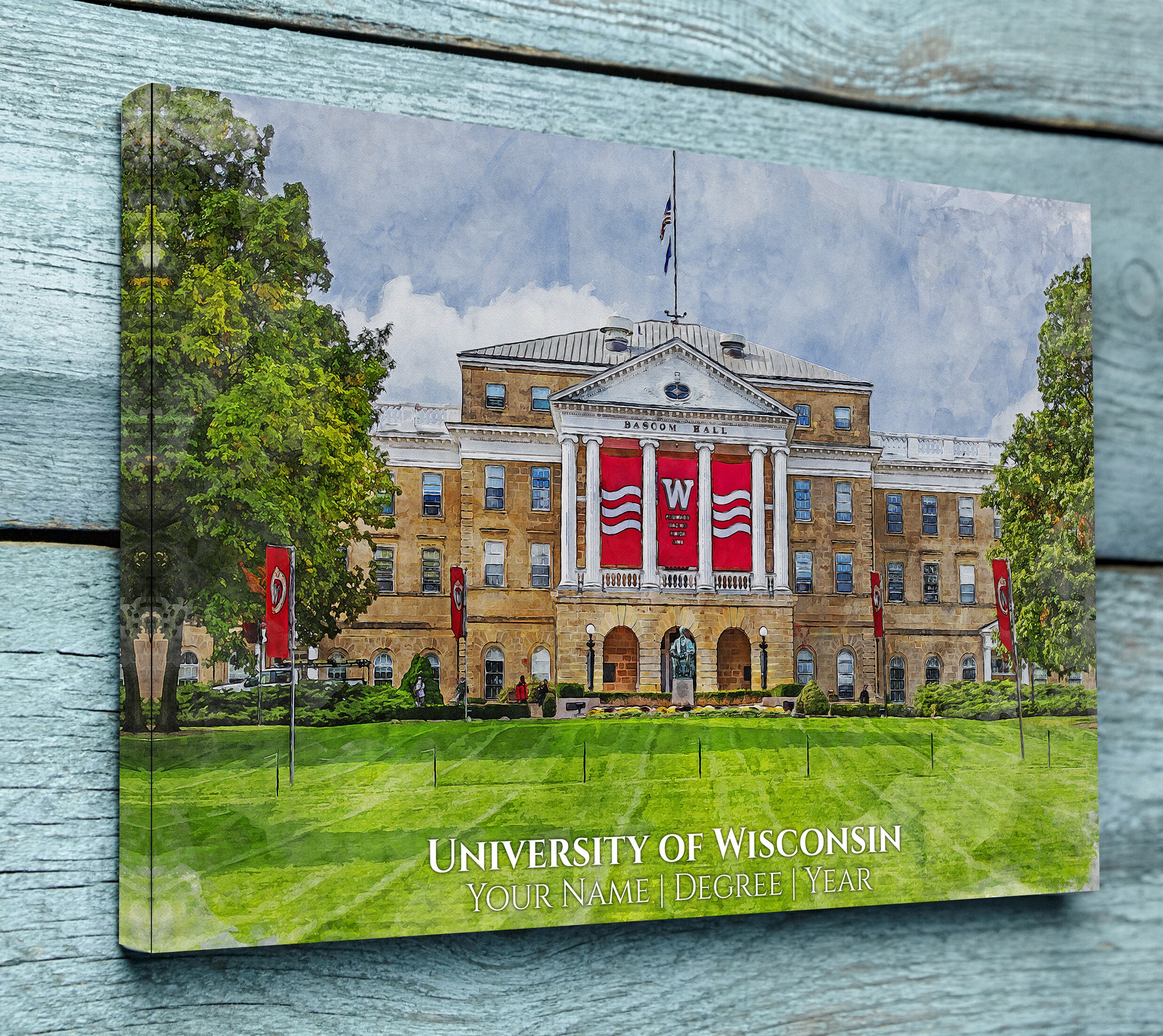 University of Wisconsin – Madison watercolor. Graduation gift, University of Wi