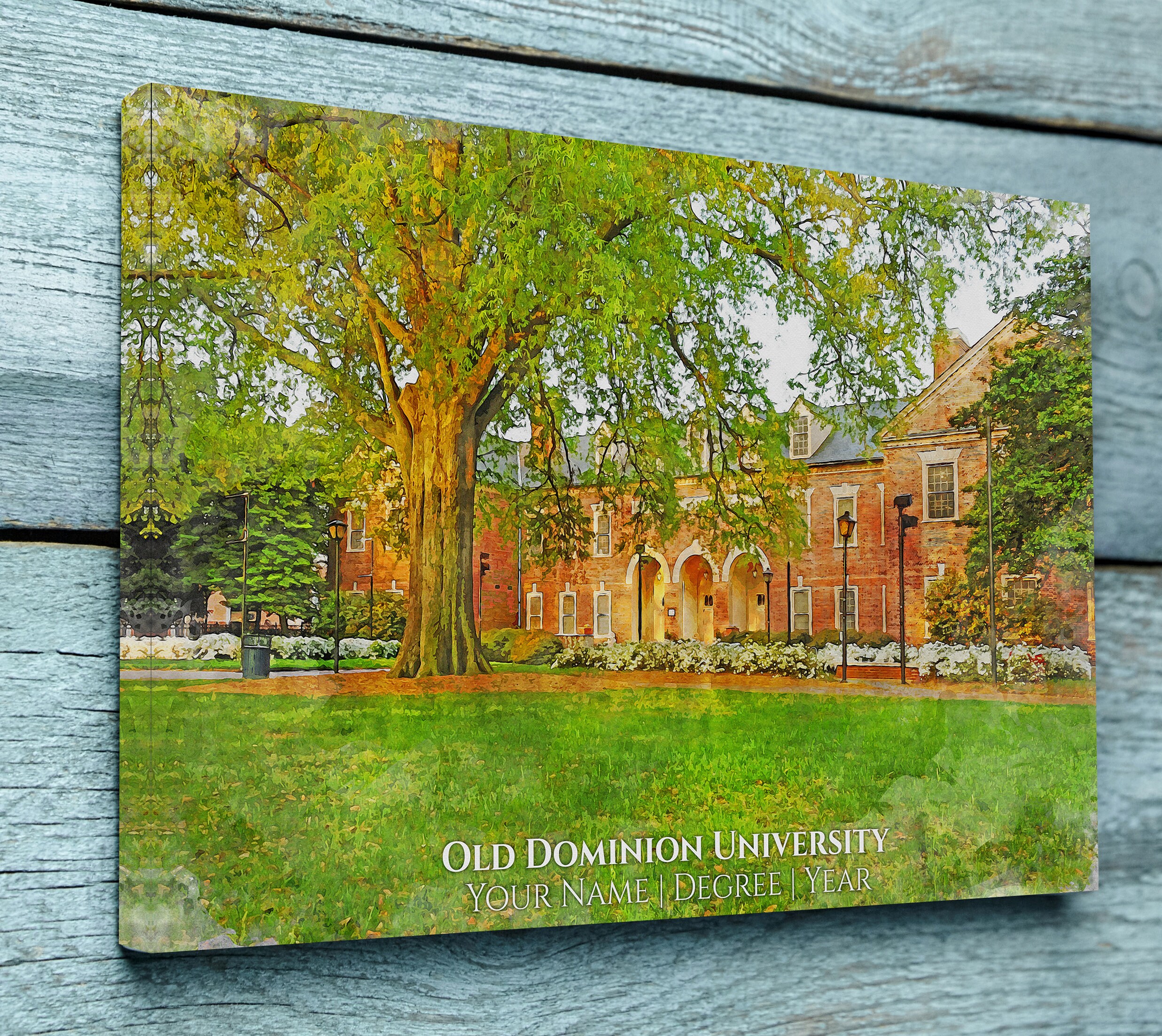 Old Dominion University watercolor. Graduation gift, Old Dominion University Pr - Picture 5 of 6
