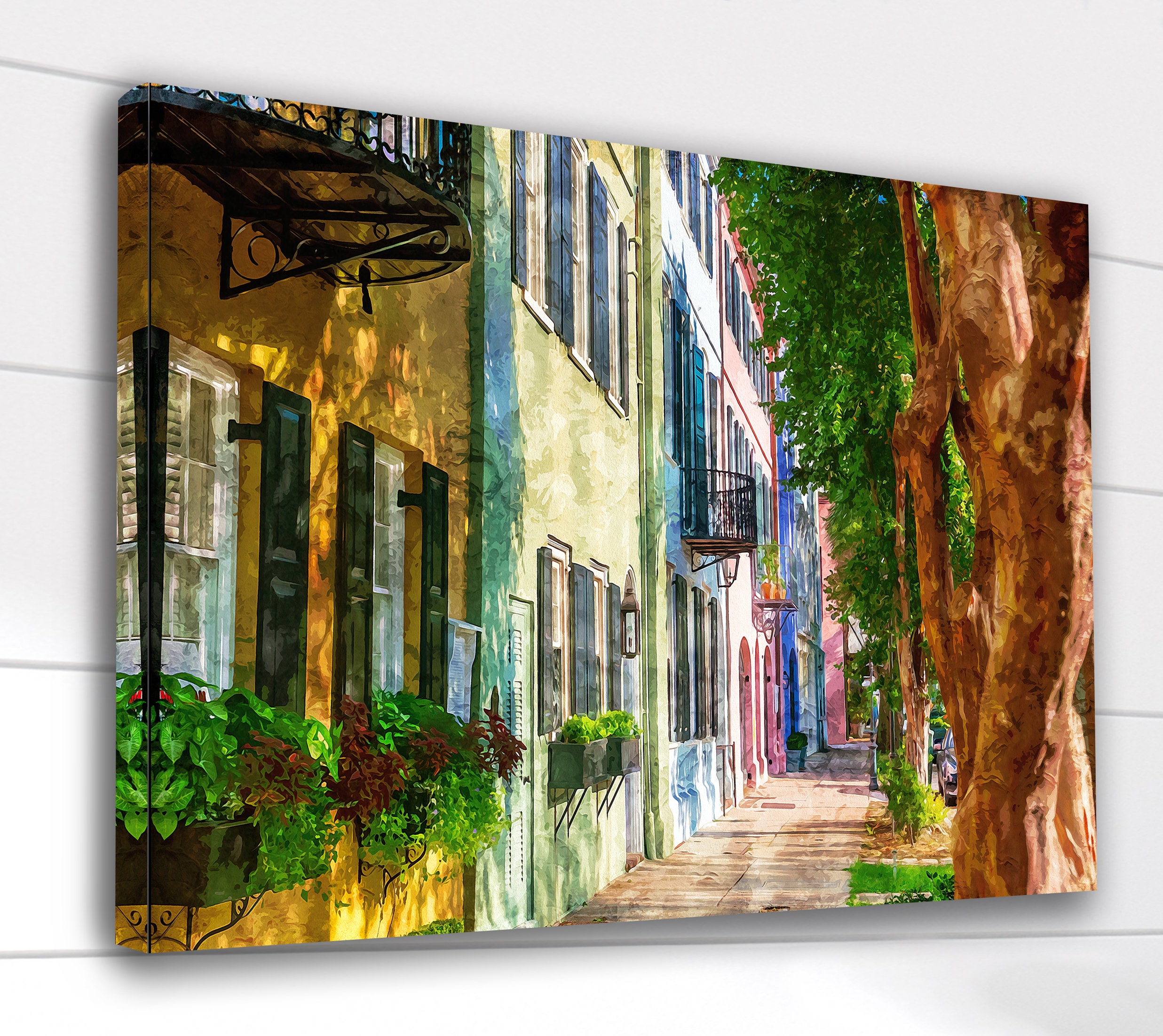 Charleston South Carolina watercolor, Charleston wall art, Charleston Canvas wa - Picture 6 of 14