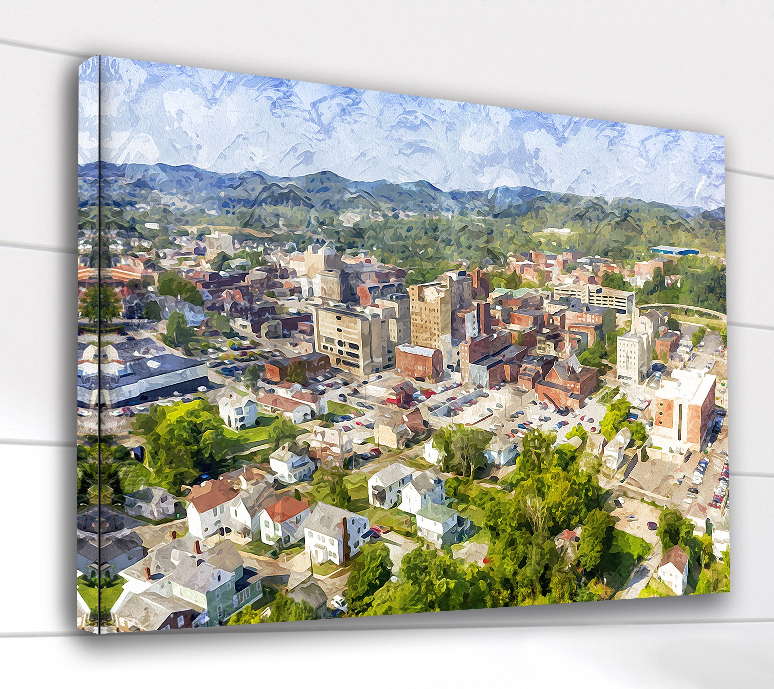 Clarksburg West Virginia watercolor, Clarksburg wall art ,Clarksburg Canvas wat