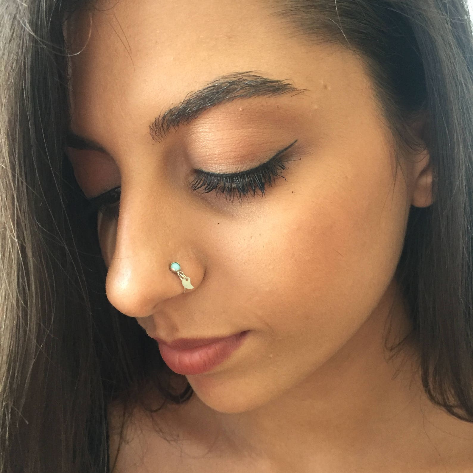 Silver nose rings unique nose ring blue nose ring for Etsy