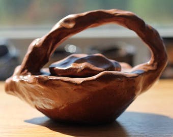 Unique Tea Pottery. Artistic Ceramic Terracotta Teapot «Yi Yuan» 100ml