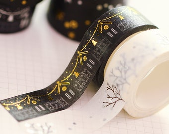 Christmas washi tape, gold washi tape, planner stickers, washi tape, bullet journal, scrapbooking tape, MT, silver washi, winter washi