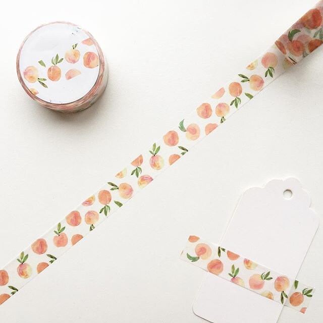 Peach washi tape, citrus washi, fruit washi tape, peaches tape, peach…