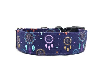 Rainbow Dream Catcher On Purple Dog Collar