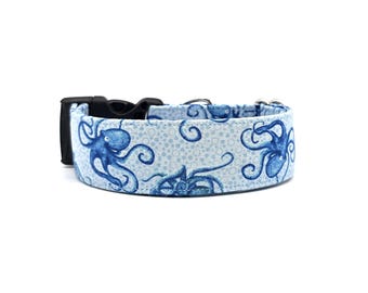 Light Blue Octopus Dog Collar - Ocean Collar
