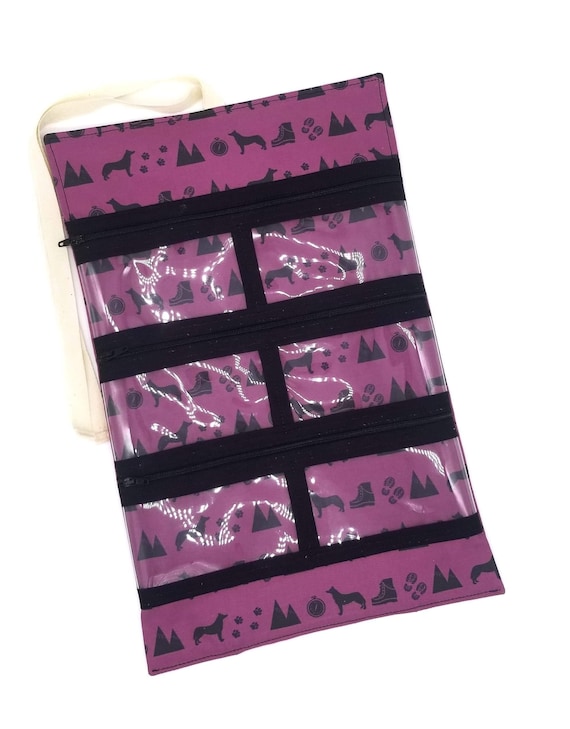 Siberian Husky Dog Show Lead Organizer Purple Hiking Print Zipper