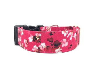 Pink Cherry Blossoms Floral Dog Collar