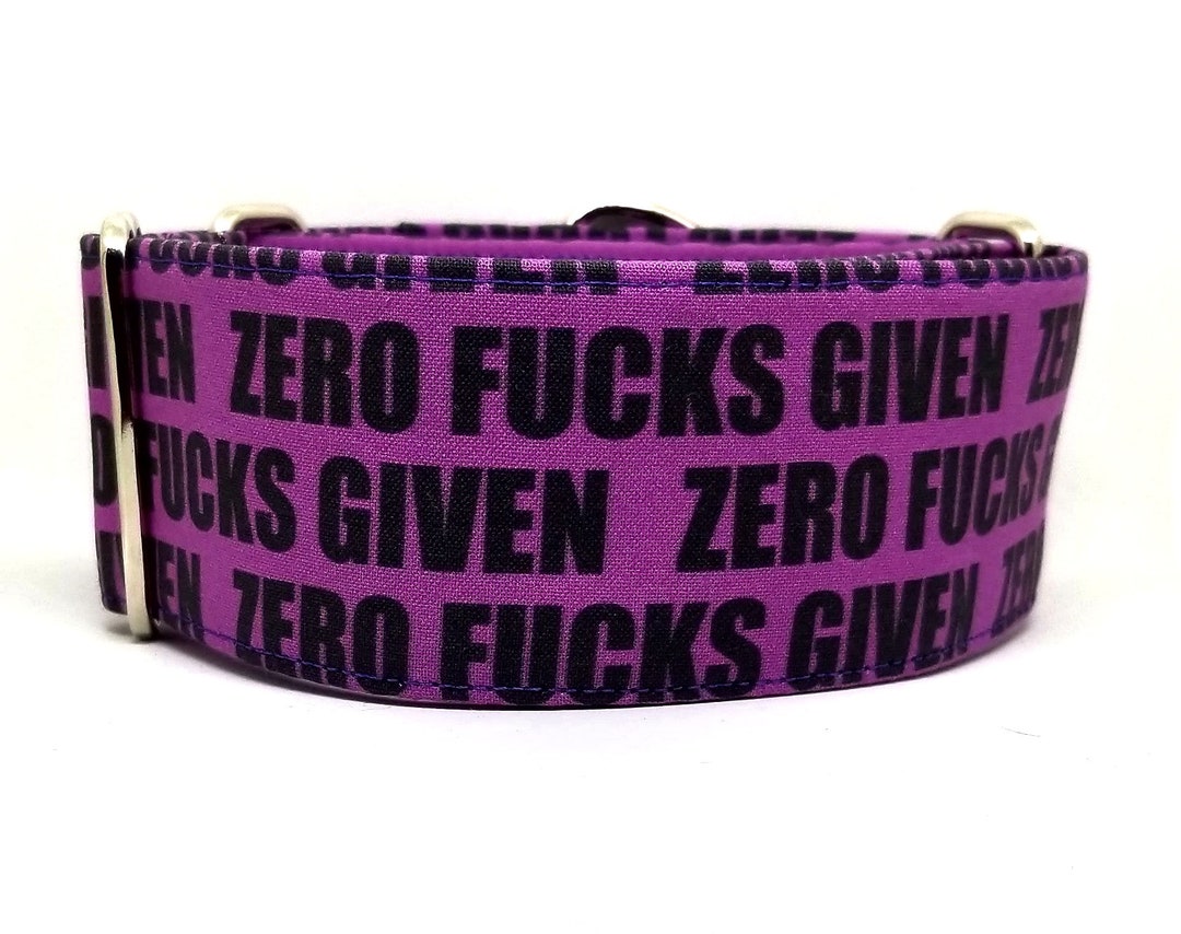 Zero Fucks Given Dog Collar, Swear Word Collar, Purple Collar, Joke