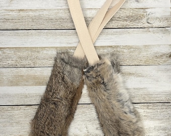 Real Rabbit Fur Dog Training Toys With Handles - Rabbit Fur Meat By-product