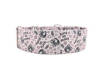 Light Pink Feral As Fuck Racoon Dog Collar