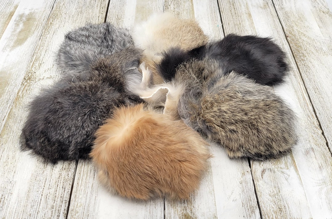 Real Rabbit Fur Dog Training Toys Flat Rat Squeaky Toy Etsy