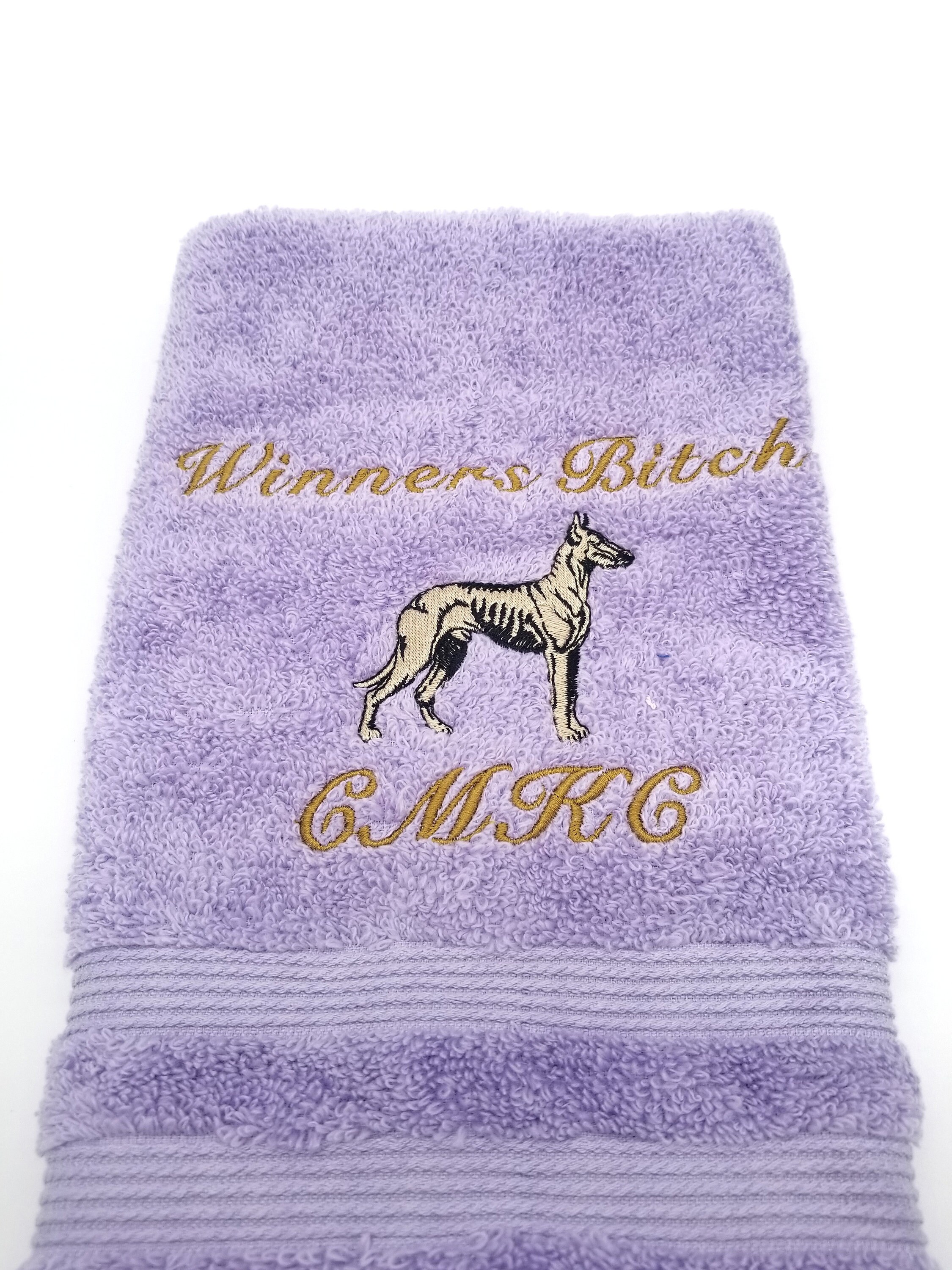 Embroidered Dog Hand Towels Dog Drool Rag Dog Show Trophy Etsy