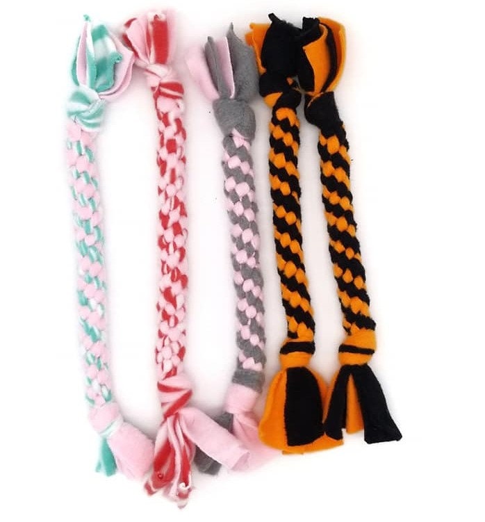 Braided Fleece Dog Tug Toys Etsy