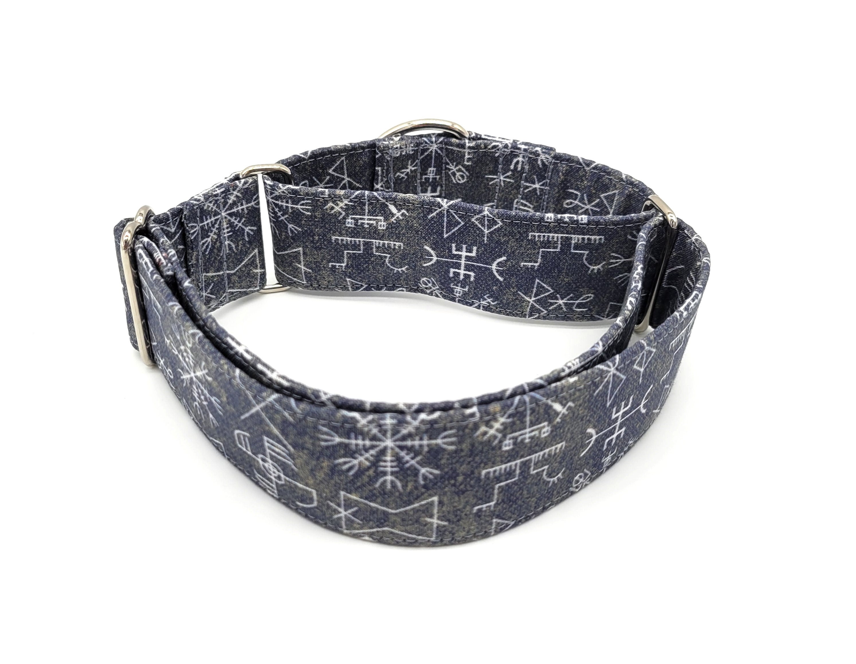 Viking Symbols Dog Collar Norse Themed Collar Gray Collar Etsy