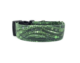 Green Fairytale Champagne Bubbles Dog Collar