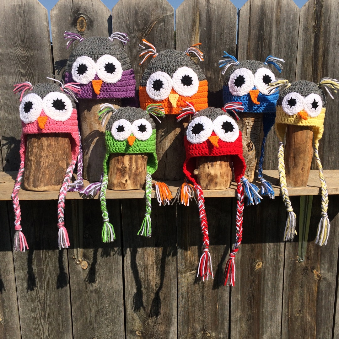 Owl Hat owl Hat Kids beanie kids Gift owl Costume Hat crochet Owl Hat warm Winter Hat crochet