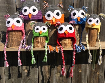 Owl Hat ~Owl Hat Kids ~Beanie ~Kids Gift ~Owl Costume Hat ~Crochet Owl Hat ~Warm Winter Hat ~Crochet Hat ~Crochet Animal Hat ~Bird Hat