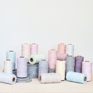 Striped Bakers Twine // 1 mm, Cotton, Christmas Wrapping, 4 Ply, Striped Twine, Packaging, Gift Giving, Birthday, Divine Twine