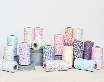 Striped Bakers Twine: 1mm Cotton, Gift Wrapping and Packaging