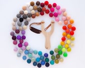 Wood Slingshot Felt Ball Ammo Felt Ball Slingshot, Felt Balls, Birthday Present, Kids Valentines Gift, Outdoor Fun, Play Slingshots