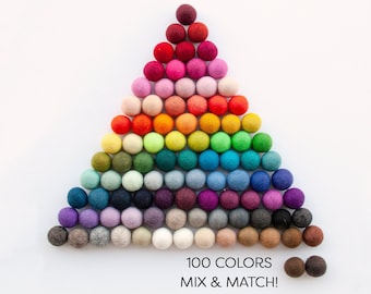 4.5 cm Large 100% Wool Felt Balls Bulk Wholesale | 4 cm, 40 mm, Wool Pom Poms, Kids Sensory Ball, Montessori Toy, Big Felt Balls, Preschool