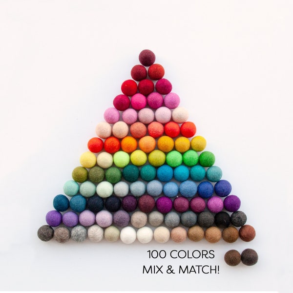 4.5 cm Large 100% Wool Felt Balls Bulk Wholesale | 4 cm, 40 mm, Wool Pom Poms, Kids Sensory Ball, Montessori Toy, Big Felt Balls, Preschool