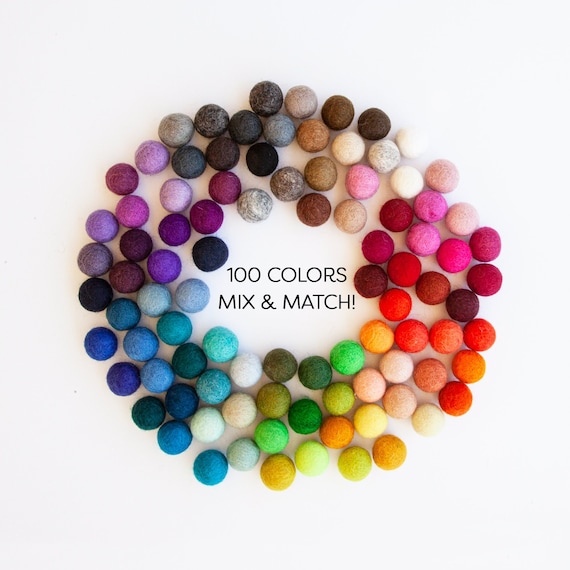 1cm Mini Wool Felt Balls: Mix and Match, DIY Crafting Pom Poms