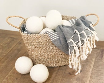 Extra Large 100% Natural Organic Wool Dryer Balls || Eco-Friendly, Reusable, Fabric Softener, 8 cm Felt Balls