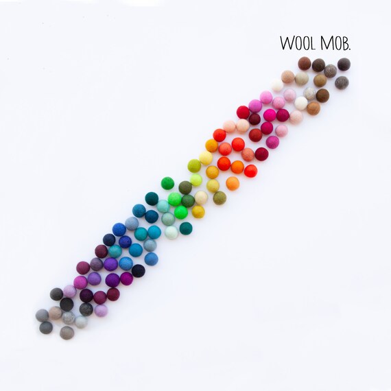 3cm Heart Felt Wool Balls Handmade Wool Felt Balls Beads Pom Pom DIY Craft Decor