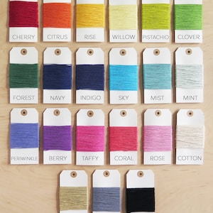 100% cotton baker's twine in 21 different colors. Choose between 5, 10, and 20 yard cuts.